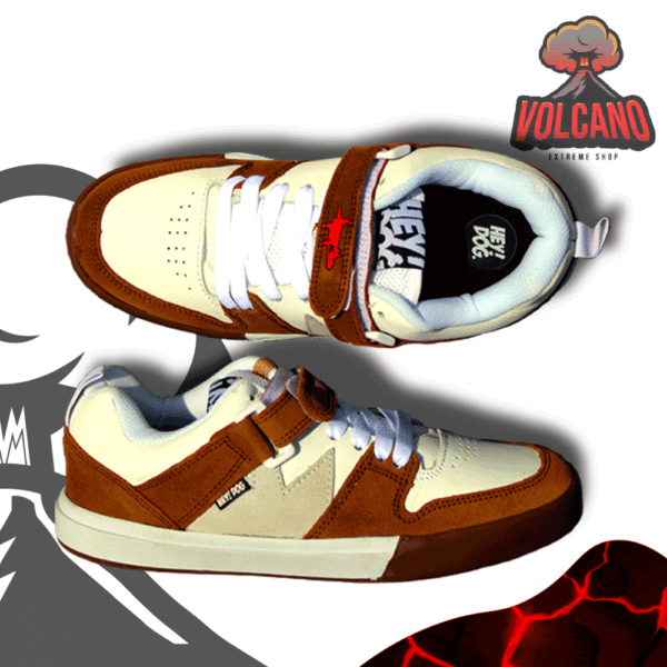 Tenis Hey Dog Husky Blanco Camel