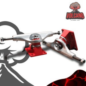 04-Trucks-lizos-plateados-con-rojo Trucks Lisos 8" con Tornillos