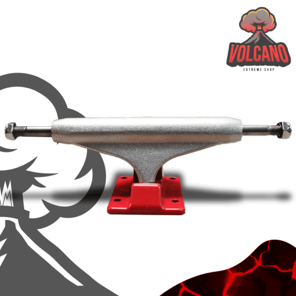 06-Trucks-lizos-plateados-con-rojo Trucks Lisos 8" con Tornillos