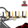 Juego de 8 Tornillos Vulkan Negros con Dorado