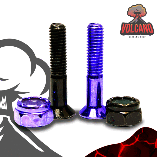 Juego de 8 Tornillos Vulkan Negros con Morado
