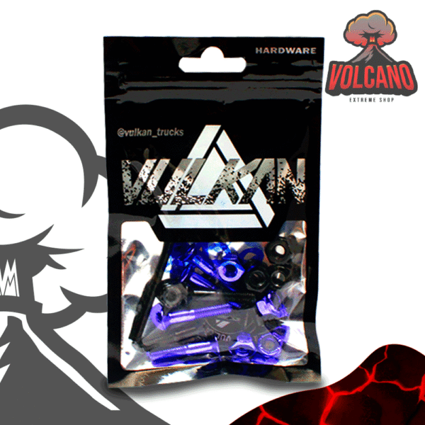 Juego de 8 Tornillos Vulkan Negros con Morado