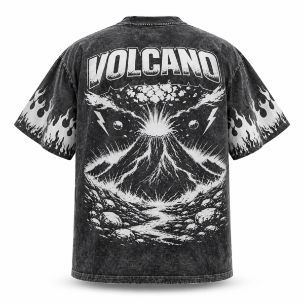 Playera Over Size Volcano Talla G, AcidWash